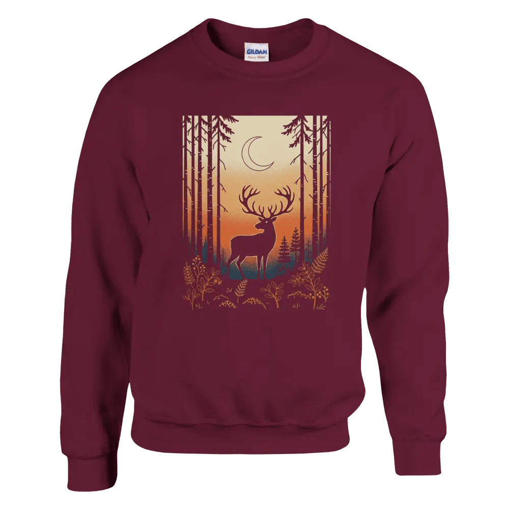 Reindeer Under the Crescent Moon - Finland Forest Sweatshirt - Rather Be In Finland