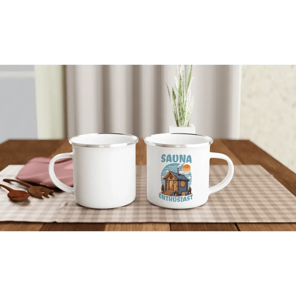 Sauna Enthusiast - Enamel Mug - Rather Be In Finland