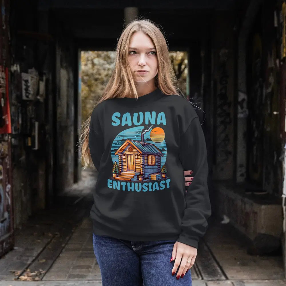 Sauna Enthusiast Sweatshirt Print Material Rather Be In Finland