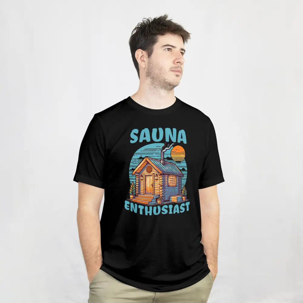 Sauna Enthusiast T shirt Print Material Rather Be In Finland