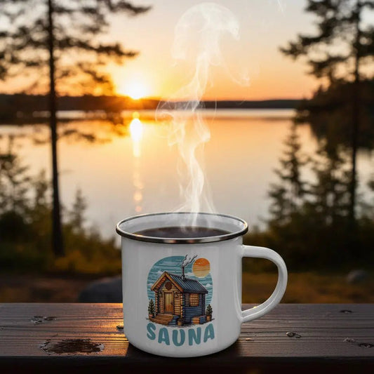 Sauna - Finnish Enamel Mug - Rather Be In Finland