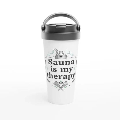 Sauna Is My Therapy - Stainless Steel Travel Mug - Rather Be In Finland