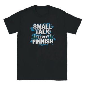 Photo du produit : t-shirt au motif « Small Talk Level: Finnish » de Rather Be in Finland