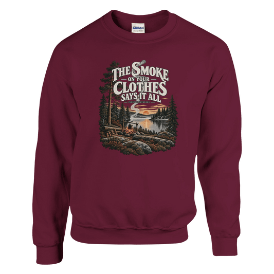 Produktbild: Sweatshirt mit dem Motiv „The Smoke on Your Clothes Says It All“ von Rather Be in Finland