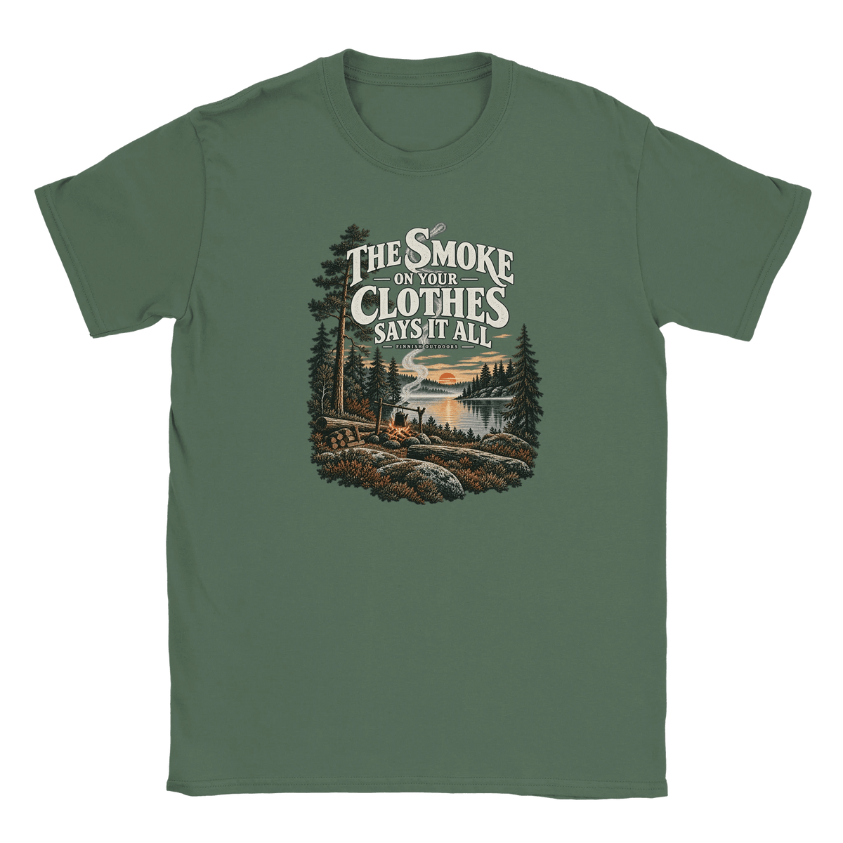 Photo du produit : t-shirt au motif « The Smoke on Your Clothes Says It All » de Rather Be in Finland
