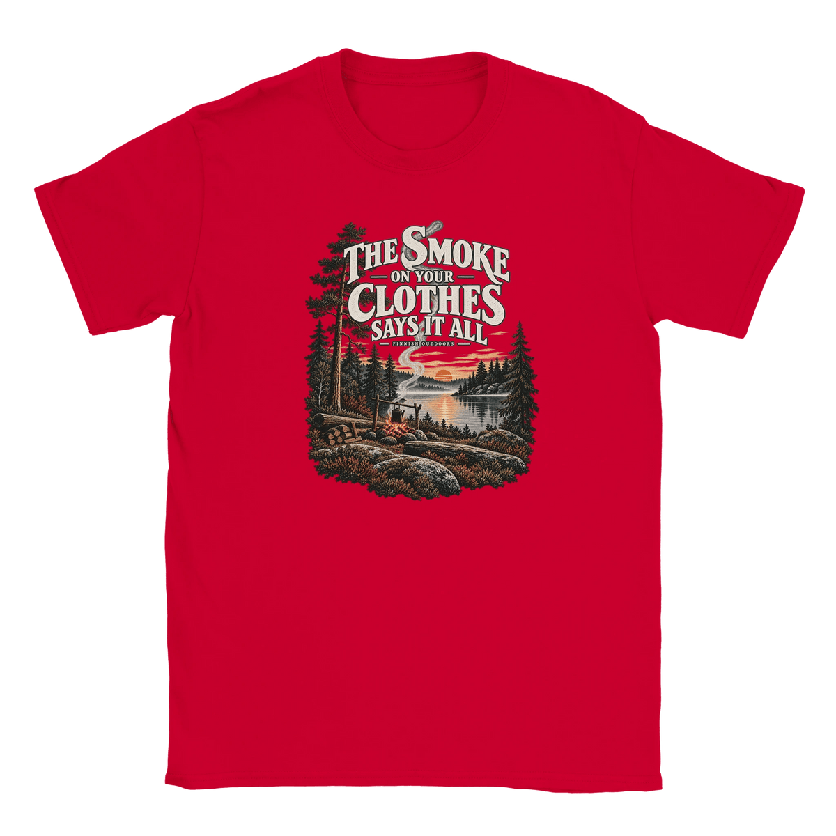Photo du produit : t-shirt au motif « The Smoke on Your Clothes Says It All » de Rather Be in Finland