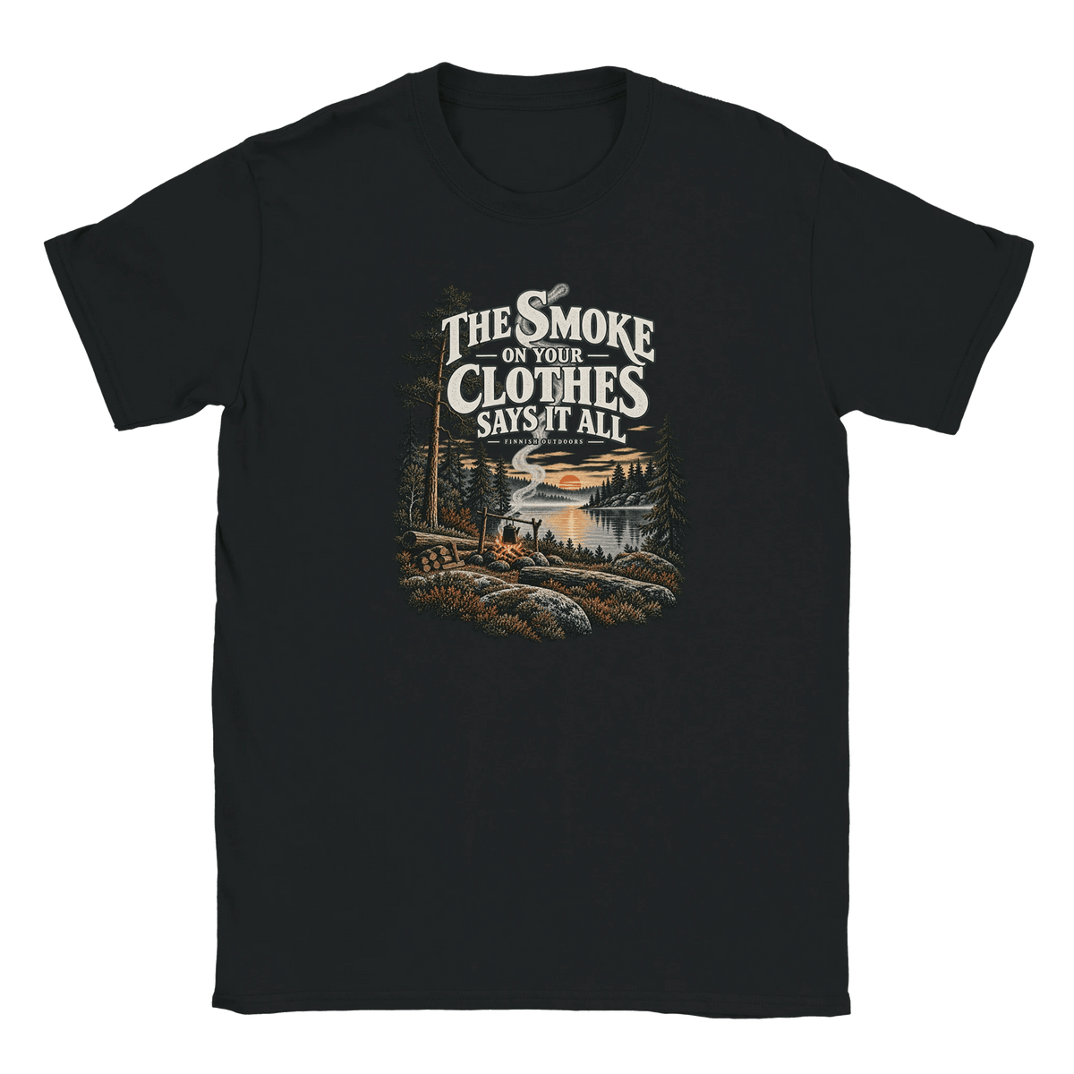 Photo du produit : t-shirt au motif « The Smoke on Your Clothes Says It All » de Rather Be in Finland