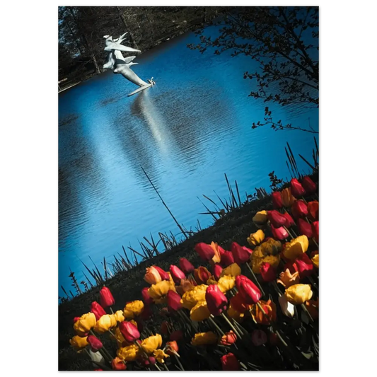 Tulips and Sculpture at Pikku - Vesijärvi, Lahti - Poster - Rather Be In Finland