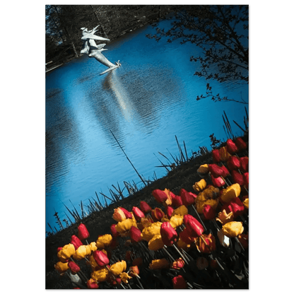 Tulips and Sculpture at Pikku - Vesijärvi, Lahti - Poster - Rather Be In Finland